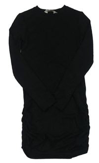 Černé žebrované elastické šaty H&M