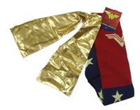 Červeno-tmavomodré ponožky s cípy - Wonder woman