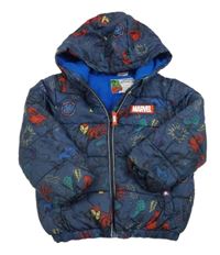 Tmavomodrá šusťáková zimní bunda s kapucí - Avengers Marvel