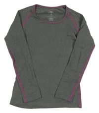 Tmavošedé melírované thermo triko crane