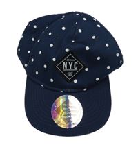 Tmavomodrá puntíkatá kšiltovka s nášivkou H&M 