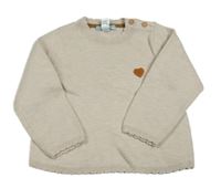 Smotanový sveter so srdiečkom obaibi