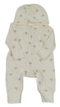 Biela tepláková kombinéza s balóny a kapucňou H&M