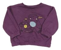 Fialová mikina so sovami Dunnes