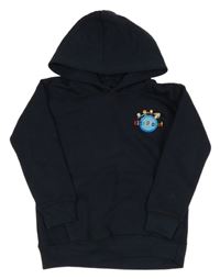 Tmavomodrá mikina s dětmi a kapucňou
