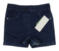 Nové - Tmavomodré teplákovo/riflové kraťasy Matalan