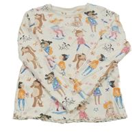 Smetanové pyžamové triko s dívkami Next