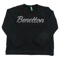 Čierna mikina s logom Benetton