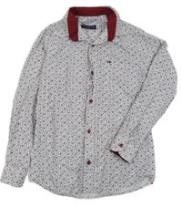 Bílo-tmavomodro-červená vzorovaná košile Tommy Hilfiger
