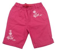 Ružové plátenné nohavice s výivkami