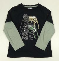 Černo-khaki triko s ovladači F&F