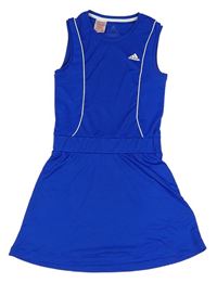 Safírové funkční sportovní šaty s logem Adidas