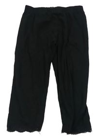Čierne capri legíny s čipkou Y.F.K.