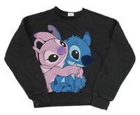 Tmavošedá crop mikina se Stitchem Disney