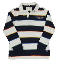 Tmavomodro-bílo-barevné pruhované polo triko M&S