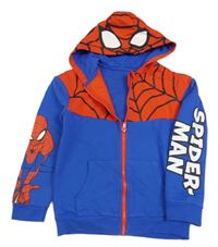 Safírovo-červená propínací mikina s kapucí - Spiderman George