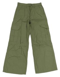 Khaki cargo plátěné kalhoty H&M