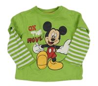 Limetkovo-pruhované mikinotriko s Mickeym C&A