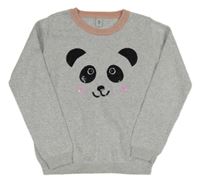 Stříbrno-ružový sveter s pandou Tu