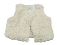 Smotanová kožušinová podšitá vesta Esprit