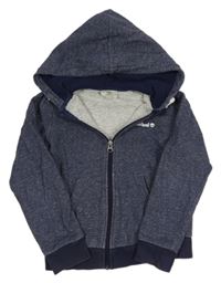 Tmavomodrá melírovaná prepínaci mikina s logom a kapucňou Timberland