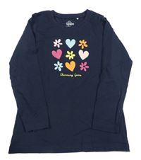 Tmavomodré triko s kytičkami Topolino