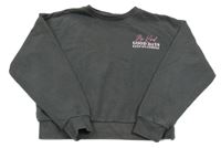 Šedá crop mikina s nápisey Matalan