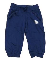 Tmavomodré tepláky s Kitty a volánky Sanrio