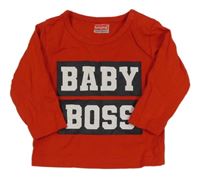 Červené triko s nápisem Babyhug 