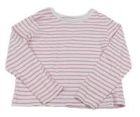 Bielo-ružové pruhované tričko Primark