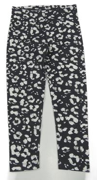 Tmavošedo-bílé vzorované legíny George 