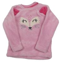 Svetloružová plyšová mikina s líškou Orsolino