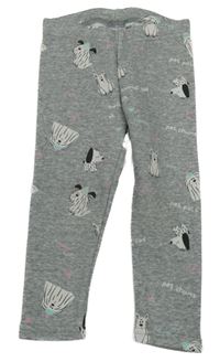 Sivé zateplené legíny s pejsky Lily & Dan