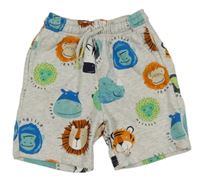 Sivé teplákové kraťasy so zvieratkami Nutmeg
