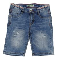 Modré riflové kraťasy s prošoupáním 