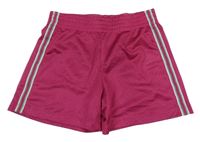 Fuchsiové perforované športové kraťasy s pruhmi Crivit