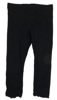 Čierne legíny s čipkou F&F