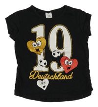 Čierne tričko s číslami a nápisom Kiki&Koko