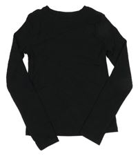 Čierne rebrované tričko F&F