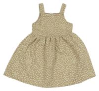 Béžovo-hnedo-zlaté vzorované šaty River Island