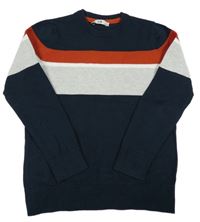 Tmavomodrý svetr s proužky C&A