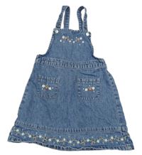 Modrá rifľová na traká sukňa s kvietkami H&M