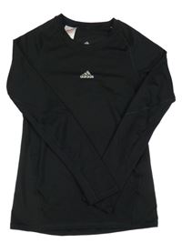 Černé funkční sportovní triko s logem Adidas