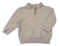 Béžová oversize mikina s klokankou a rolákom F&F