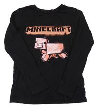 Čierne tričko s potiskem Minecraft Mojang
