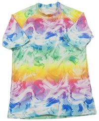 Farebné batikované UV tričko s jednorožcami Next