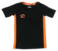 Čierno-kriklavoě oranžové funkčné športové tričko s logom Sondico