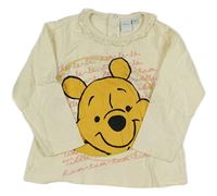 Smotanové tričko s Pú a volánikom zn. Disney