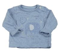 Modré melírované triko se sloníkem a balonkem Mothercare