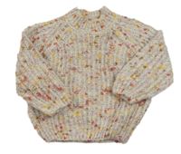 Svetlošedá -farebný melírovaný rebrovaný oversize sveter mayoral